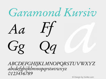 Garamond Kursiv Version 2.10图片样张