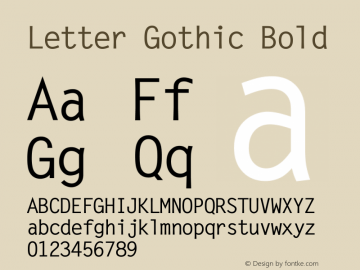 Letter Gothic Bold Version 1.00图片样张