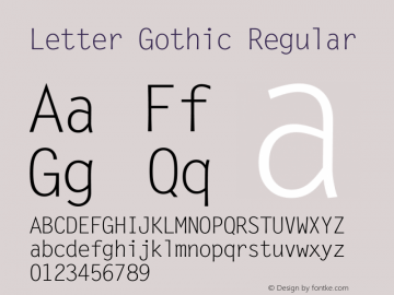 Letter Gothic Version 1.00图片样张