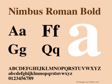 Nimbus Roman Bold Version 1.00图片样张