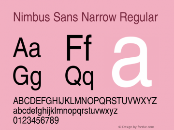 Nimbus Sans Narrow Version 1.00图片样张