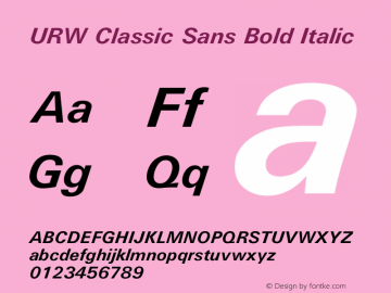 URW Classic Sans Bold Italic Version 1.00图片样张