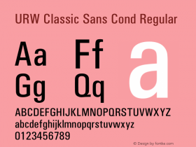 URW Classic Sans Cond Version 2.10图片样张