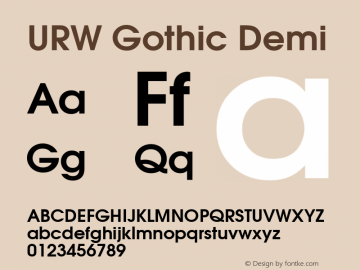 URW Gothic Demi Version 1.00图片样张