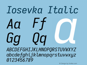 Iosevka Italic Version 3.4.0; ttfautohint (v1.8.3)图片样张