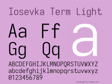 Iosevka Term Light Version 3.4.0; ttfautohint (v1.8.3)图片样张