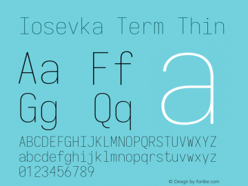 Iosevka Term Thin Version 3.4.0; ttfautohint (v1.8.3)图片样张