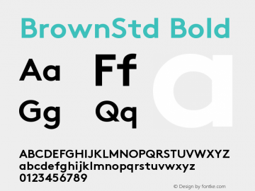 BrownStd-Bold Version 1.001; build 0014图片样张