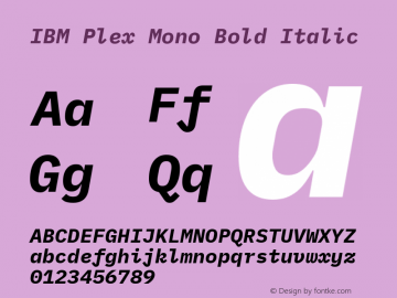 IBM Plex Mono Bold Italic Version 2.1图片样张