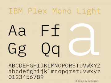 IBM Plex Mono Light Version 2.1图片样张