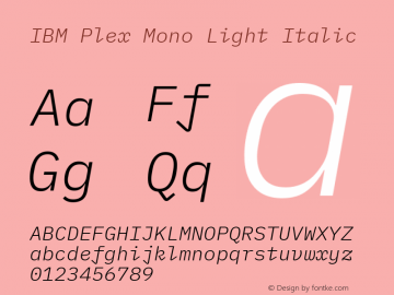 IBM Plex Mono Light Italic Version 2.1图片样张