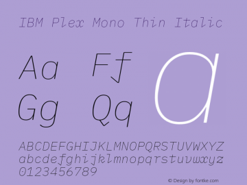 IBM Plex Mono Thin Italic Version 2.1图片样张