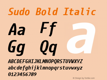 Sudo Bold Italic Version 0.042图片样张