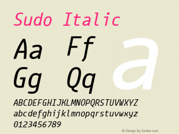 Sudo Italic Version 0.042图片样张