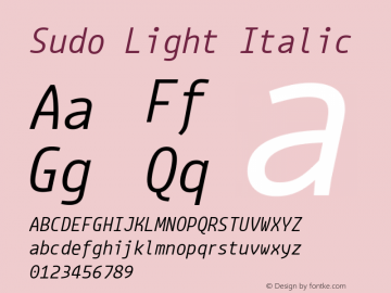 Sudo Light Italic Version 0.042图片样张