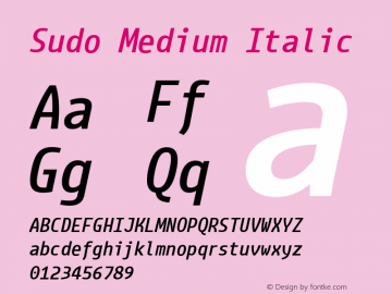 Sudo Medium Italic Version 0.042图片样张