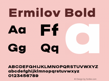 Ermilov-Bold Version 1.000 2017 initial release图片样张