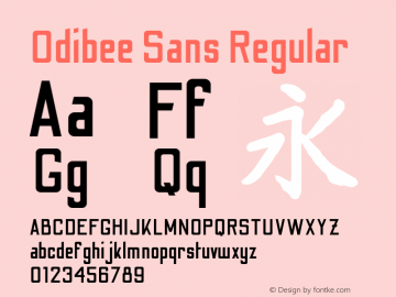 Odibee Sans Regular Version 2.001; ttfautohint (v1.8.3)图片样张