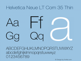 HelveticaNeueLTCom-Th Version 2.20; 2006; ttfautohint (v1.5)图片样张