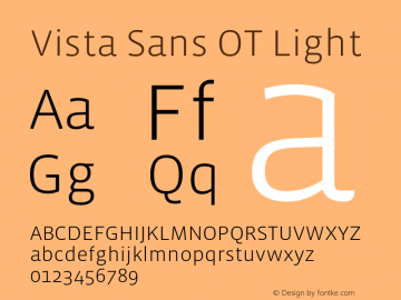 VistaSansOT-Light Version 2.000;PS 002.000;hotconv 1.0.50;makeotf.lib2.0.16970图片样张