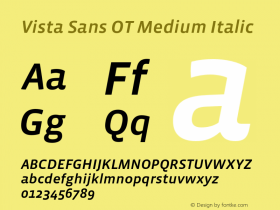 VistaSansOT-MediumItalic Version 2.000;PS 002.000;hotconv 1.0.50;makeotf.lib2.0.16970图片样张