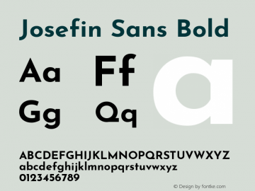 Josefin Sans Bold Version 2.000图片样张