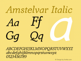 Amstelvar Italic Version 0.001图片样张