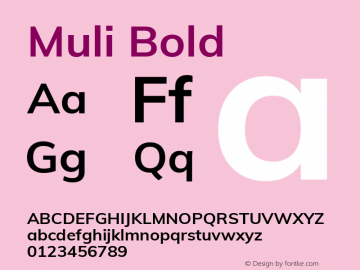 Muli Bold Version 2.000图片样张