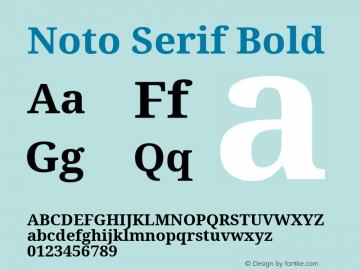 Noto Serif Bold Version 2.002; ttfautohint (v1.8.2)图片样张