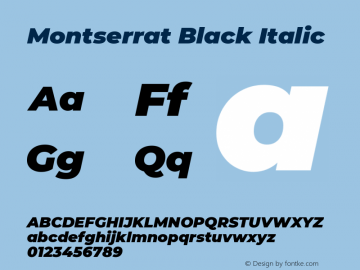 Montserrat Black Italic Version 7.200图片样张