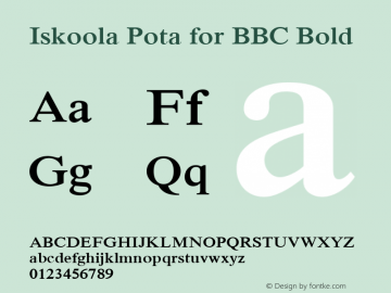 Iskoola Pota for BBC Bold Version 5.91图片样张