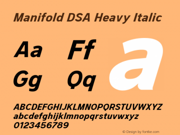 Manifold DSA Heavy Italic Version 1.500图片样张