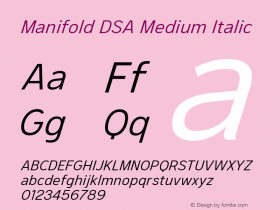 Manifold DSA Medium Italic Version 1.500图片样张