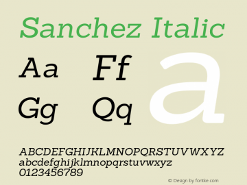 Sanchez Italic Version 1.001图片样张