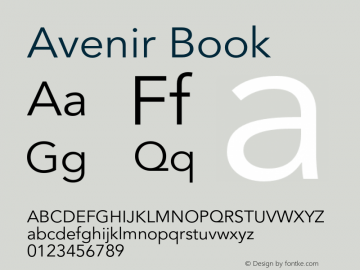 Avenir-Book Version 1.00图片样张