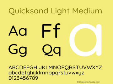 Quicksand Light Medium Version 3.004图片样张