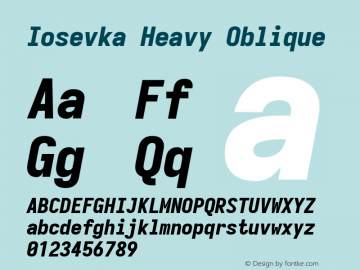 Iosevka Heavy Oblique Version 3.6.3; ttfautohint (v1.8.3)图片样张