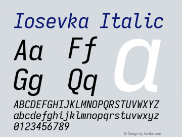 Iosevka Italic Version 3.6.3; ttfautohint (v1.8.3)图片样张