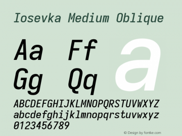 Iosevka Medium Oblique Version 3.6.3; ttfautohint (v1.8.3)图片样张