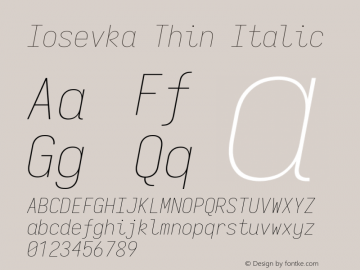 Iosevka Thin Italic Version 3.6.3; ttfautohint (v1.8.3)图片样张