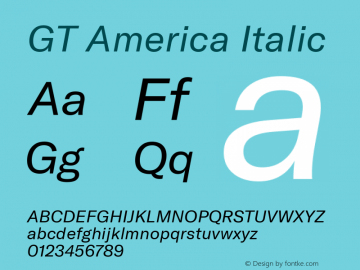 GT America Regular Italic Version 4.001图片样张
