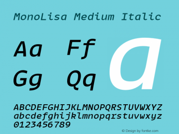 MonoLisa Medium Italic Version 1.601图片样张