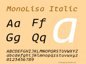 MonoLisa Regular Italic Version 1.601图片样张