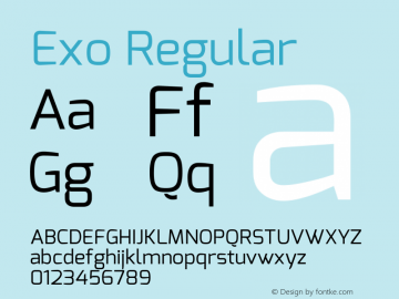 Exo Regular Version 1图片样张
