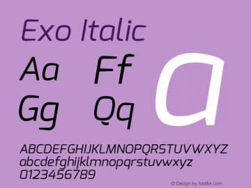 Exo Italic Version 1.00图片样张