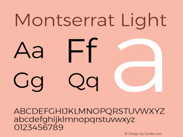 Montserrat Light Regular Version 6.001图片样张