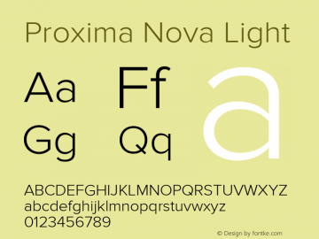 Proxima Nova Lt Light Version 2.003图片样张