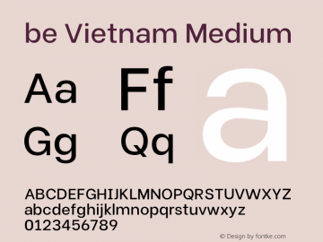 be Vietnam Medium Version 1.000;hotconv 1.0.109;makeotfexe 2.5.65596图片样张