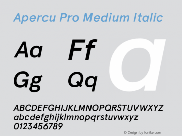 ApercuPro-MediumItalic Version 001.001图片样张