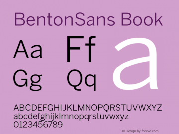 BentonSans Book Version 4.002 February 23 2011图片样张